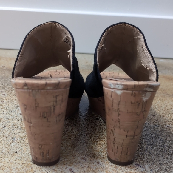 Abound | Black and Tan Cork 4" Wedge Sandals Size 7.5 - Picture 4 of 12